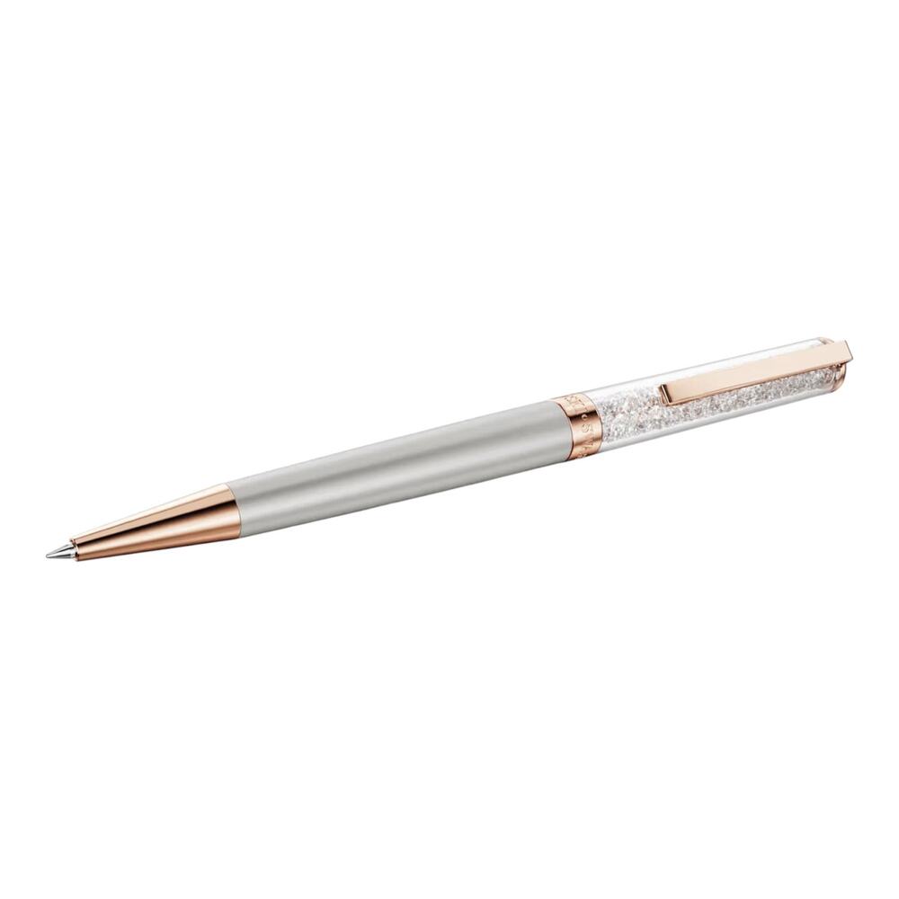 Crystalline Ballpoint Pen - Gray lacquered & Rose gold-tone plated - New